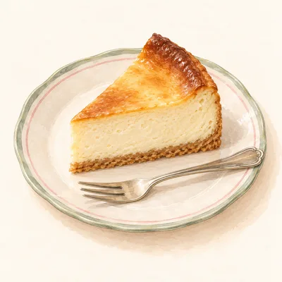 チーズケーキをモチーフにしたイラスト