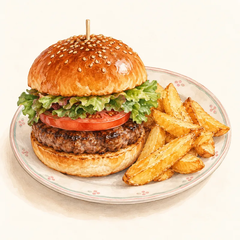 ハンバーガーをモチーフにしたイラスト