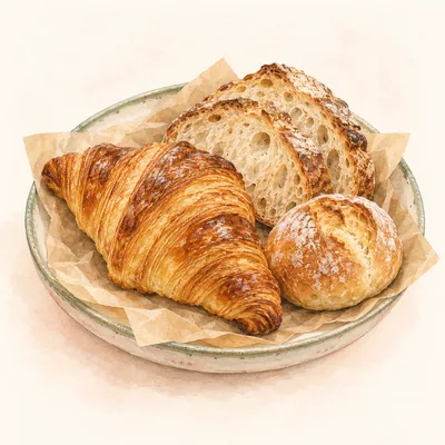 焼きたてのパンをモチーフにしたイラスト