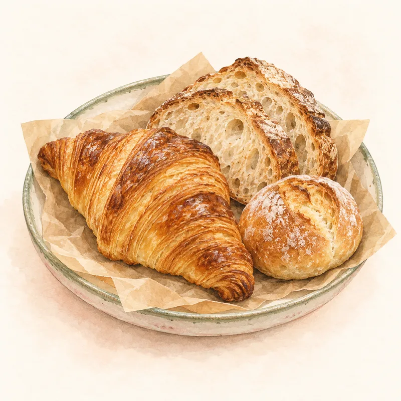 焼きたてのパンをモチーフにしたイラスト