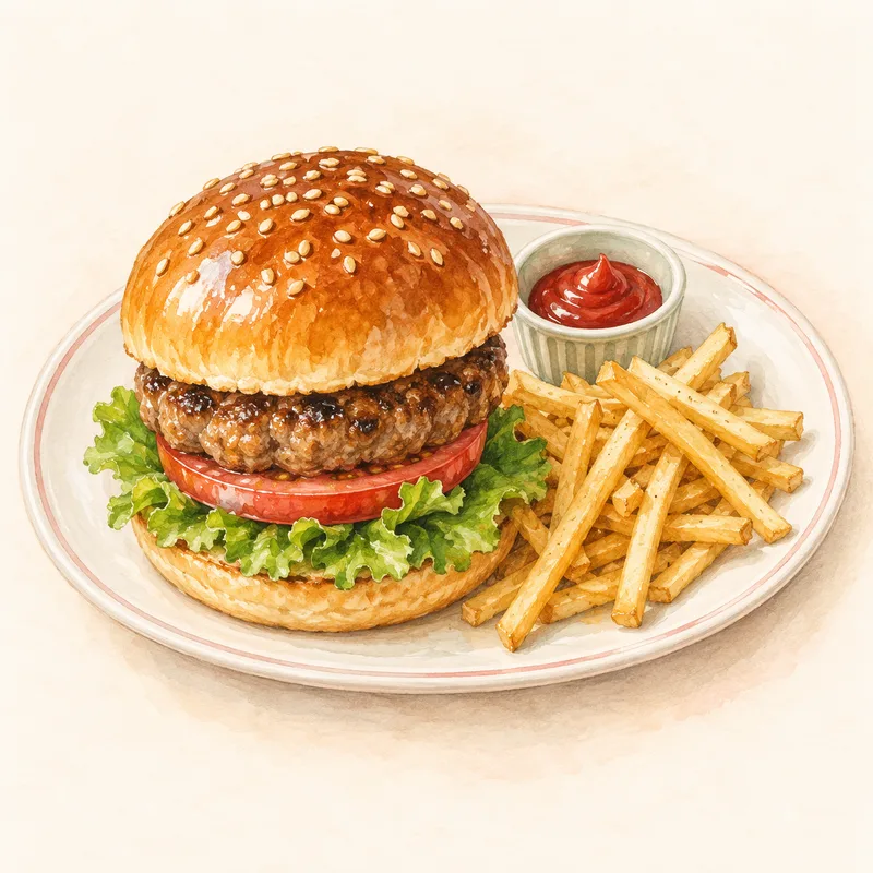 ハンバーガーをモチーフにしたイラスト