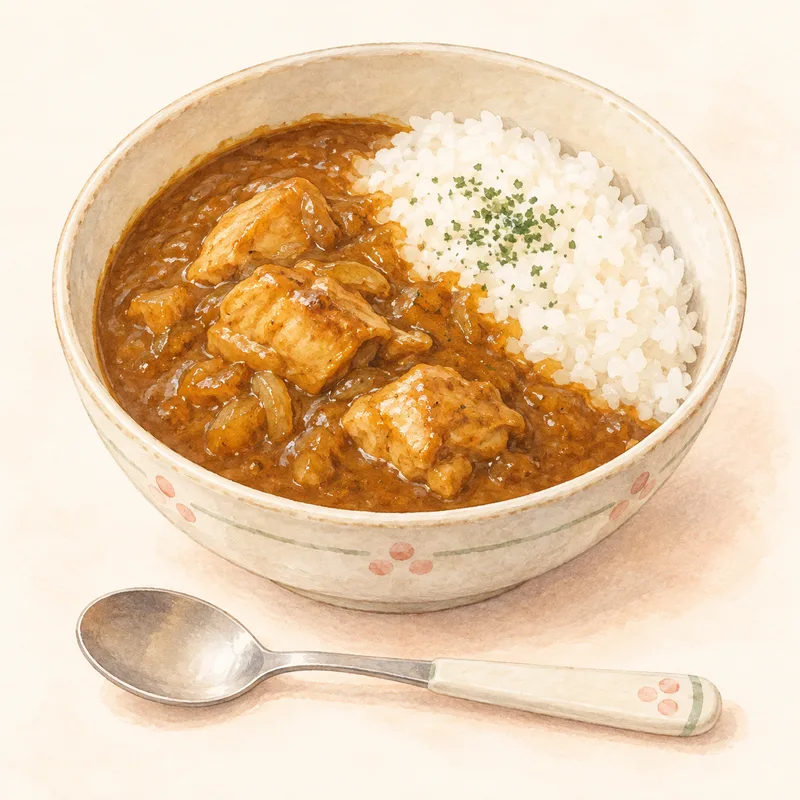 チキンカレーをモチーフにしたイラスト