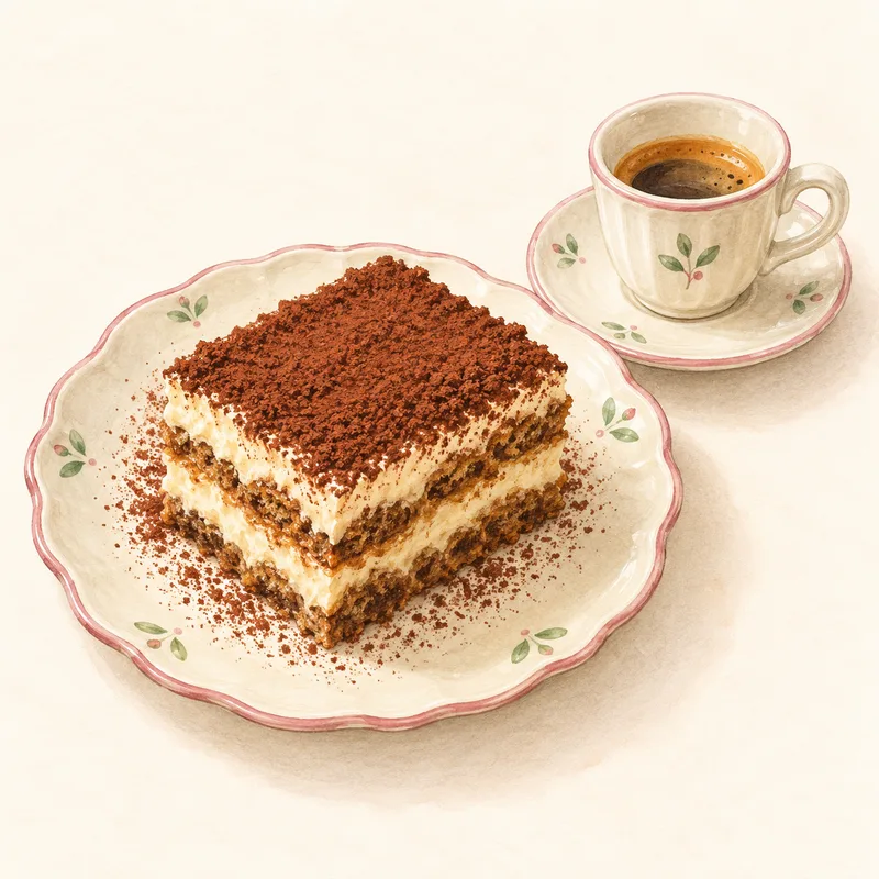 ティラミスをモチーフにしたイラスト