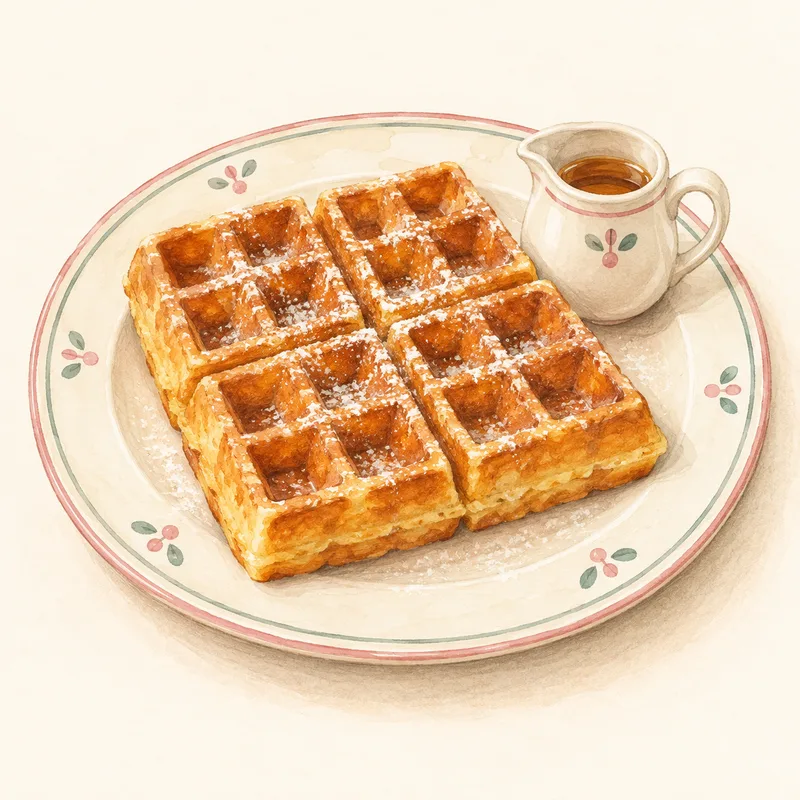 ワッフルをモチーフにしたイラスト